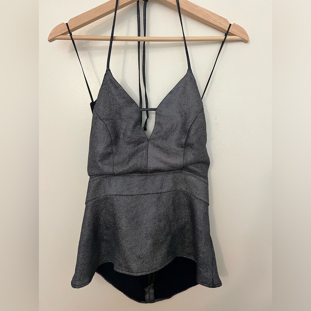 Express Sparkly Halter Peplum top